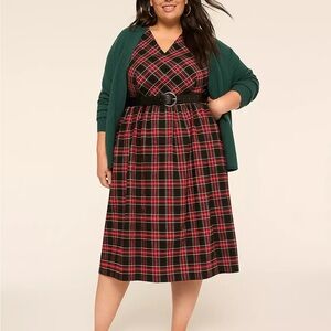 Lane Bryant Plaid Midi Dress